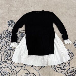 English Factory Black and White Layered Sweater